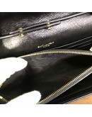 YVES SAINT LAURENT Medium Monogram Chain Wallet (WOC) in Black Grained Calfskin - GHW (Year 2022)