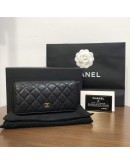 CHANEL Classic Bi-Fold Long Wallet in Black Grained Calfskin – GHW (22 Series – Year 2016)