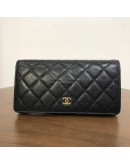 CHANEL Classic Bi-Fold Long Wallet in Black Grained Calfskin – GHW (22 Series – Year 2016)
