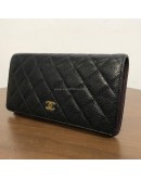 CHANEL Classic Bi-Fold Long Wallet in Black Grained Calfskin – GHW (22 Series – Year 2016)