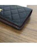 CHANEL Classic Bi-Fold Long Wallet in Black Grained Calfskin – GHW (22 Series – Year 2016)