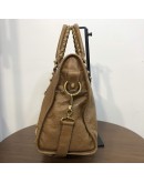 BALENCIAGA Medium Classic City Handbag with Shoulder Strap in Brown Arena Lambskin – GHW