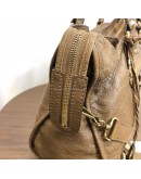 BALENCIAGA Medium Classic City Handbag with Shoulder Strap in Brown Arena Lambskin – GHW