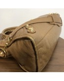 BALENCIAGA Medium Classic City Handbag with Shoulder Strap in Brown Arena Lambskin – GHW