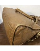 BALENCIAGA Medium Classic City Handbag with Shoulder Strap in Brown Arena Lambskin – GHW