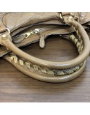 BALENCIAGA Medium Classic City Handbag with Shoulder Strap in Brown Arena Lambskin – GHW