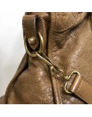 BALENCIAGA Medium Classic City Handbag with Shoulder Strap in Brown Arena Lambskin – GHW