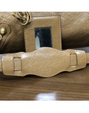 BALENCIAGA Medium Classic City Handbag with Shoulder Strap in Brown Arena Lambskin – GHW