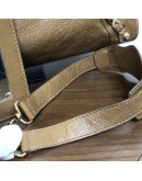 BALENCIAGA Medium Classic City Handbag with Shoulder Strap in Brown Arena Lambskin – GHW