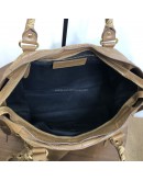 BALENCIAGA Medium Classic City Handbag with Shoulder Strap in Brown Arena Lambskin – GHW