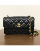 CHANEL Vintage Mini Rectangular Classic Flap (CF) in Black Lambskin – GHW