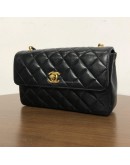 CHANEL Vintage Mini Rectangular Classic Flap (CF) in Black Lambskin – GHW