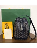 GOYARD Petit Flot PM Bucket Bag in Navy Goyardine Canvas (Year 2025)