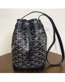 GOYARD Petit Flot PM Bucket Bag in Navy Goyardine Canvas (Year 2025)