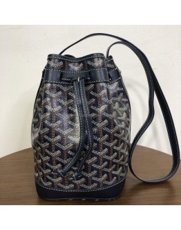 GOYARD Petit Flot PM Bucket Bag in Navy Goyardine Canvas (Year 2025)