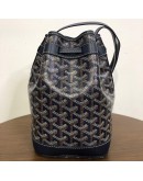 GOYARD Petit Flot PM Bucket Bag in Navy Goyardine Canvas (Year 2025)