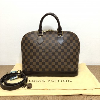 LOUIS VUITTON Damier Ebene Alma PM Handbag – GHW