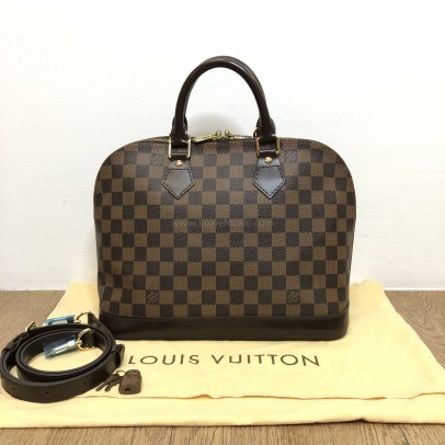 LOUIS VUITTON Damier Ebene Alma PM Handbag – GHW
