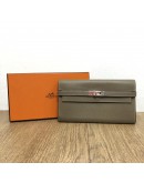 HERMES Kelly Long Wallet in Etoupe Epsom Leather – PHW (Stamp D – Year 2019)