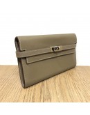HERMES Kelly Long Wallet in Etoupe Epsom Leather – PHW (Stamp D – Year 2019)