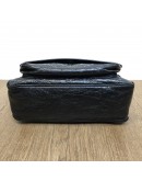 YVES SAINT LAURENT Niki Medium Studded Chain Bag in Black Crinkled Vintage Calf Leather – RHW