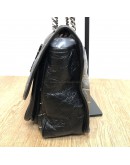 YVES SAINT LAURENT Niki Medium Studded Chain Bag in Black Crinkled Vintage Calf Leather – RHW