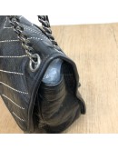 YVES SAINT LAURENT Niki Medium Studded Chain Bag in Black Crinkled Vintage Calf Leather – RHW