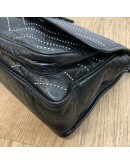 YVES SAINT LAURENT Niki Medium Studded Chain Bag in Black Crinkled Vintage Calf Leather – RHW