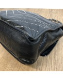 YVES SAINT LAURENT Niki Medium Studded Chain Bag in Black Crinkled Vintage Calf Leather – RHW
