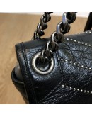 YVES SAINT LAURENT Niki Medium Studded Chain Bag in Black Crinkled Vintage Calf Leather – RHW