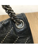 YVES SAINT LAURENT Niki Medium Studded Chain Bag in Black Crinkled Vintage Calf Leather – RHW
