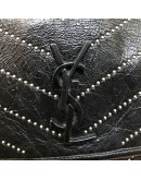 YVES SAINT LAURENT Niki Medium Studded Chain Bag in Black Crinkled Vintage Calf Leather – RHW