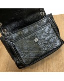 YVES SAINT LAURENT Niki Medium Studded Chain Bag in Black Crinkled Vintage Calf Leather – RHW
