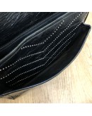 YVES SAINT LAURENT Niki Medium Studded Chain Bag in Black Crinkled Vintage Calf Leather – RHW