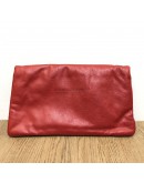 BALENCIAGA Red Envelope Clutch with Giant 21 Bronze Tone Hardware