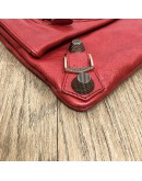 BALENCIAGA Red Envelope Clutch with Giant 21 Bronze Tone Hardware