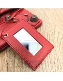 BALENCIAGA Red Envelope Clutch with Giant 21 Bronze Tone Hardware