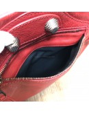 BALENCIAGA Red Envelope Clutch with Giant 21 Bronze Tone Hardware