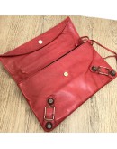 BALENCIAGA Red Envelope Clutch with Giant 21 Bronze Tone Hardware