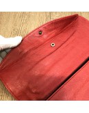 BALENCIAGA Red Envelope Clutch with Giant 21 Bronze Tone Hardware