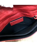 BALENCIAGA Red Envelope Clutch with Giant 21 Bronze Tone Hardware