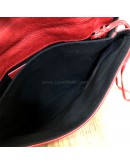 BALENCIAGA Red Envelope Clutch with Giant 21 Bronze Tone Hardware