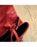 BALENCIAGA Red Envelope Clutch with Giant 21 Bronze Tone Hardware