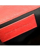 BALENCIAGA Red Envelope Clutch with Giant 21 Bronze Tone Hardware
