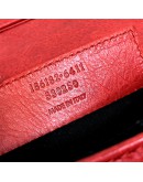 BALENCIAGA Red Envelope Clutch with Giant 21 Bronze Tone Hardware