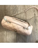 CHANEL Small Coco Handle Handbag in Peach Caviar with Shoulder Strap – Light Gold Hardware (31 Series – Year 2021)