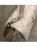 CHANEL Small Coco Handle Handbag in Peach Caviar with Shoulder Strap – Light Gold Hardware (31 Series – Year 2021)