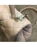 CHANEL Small Coco Handle Handbag in Peach Caviar with Shoulder Strap – Light Gold Hardware (31 Series – Year 2021)