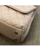 CHANEL Small Coco Handle Handbag in Peach Caviar with Shoulder Strap – Light Gold Hardware (31 Series – Year 2021)