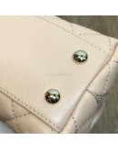 CHANEL Small Coco Handle Handbag in Peach Caviar with Shoulder Strap – Light Gold Hardware (31 Series – Year 2021)